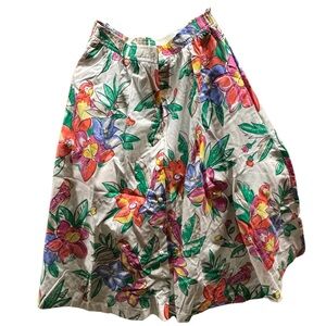 Vintage Size 8 Koret Multicolor Parrot Floral Skirt